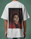 Unisex white THE-weeknd T-shirt back view