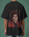 Unisex Black the-Weeknd T-shirt back view